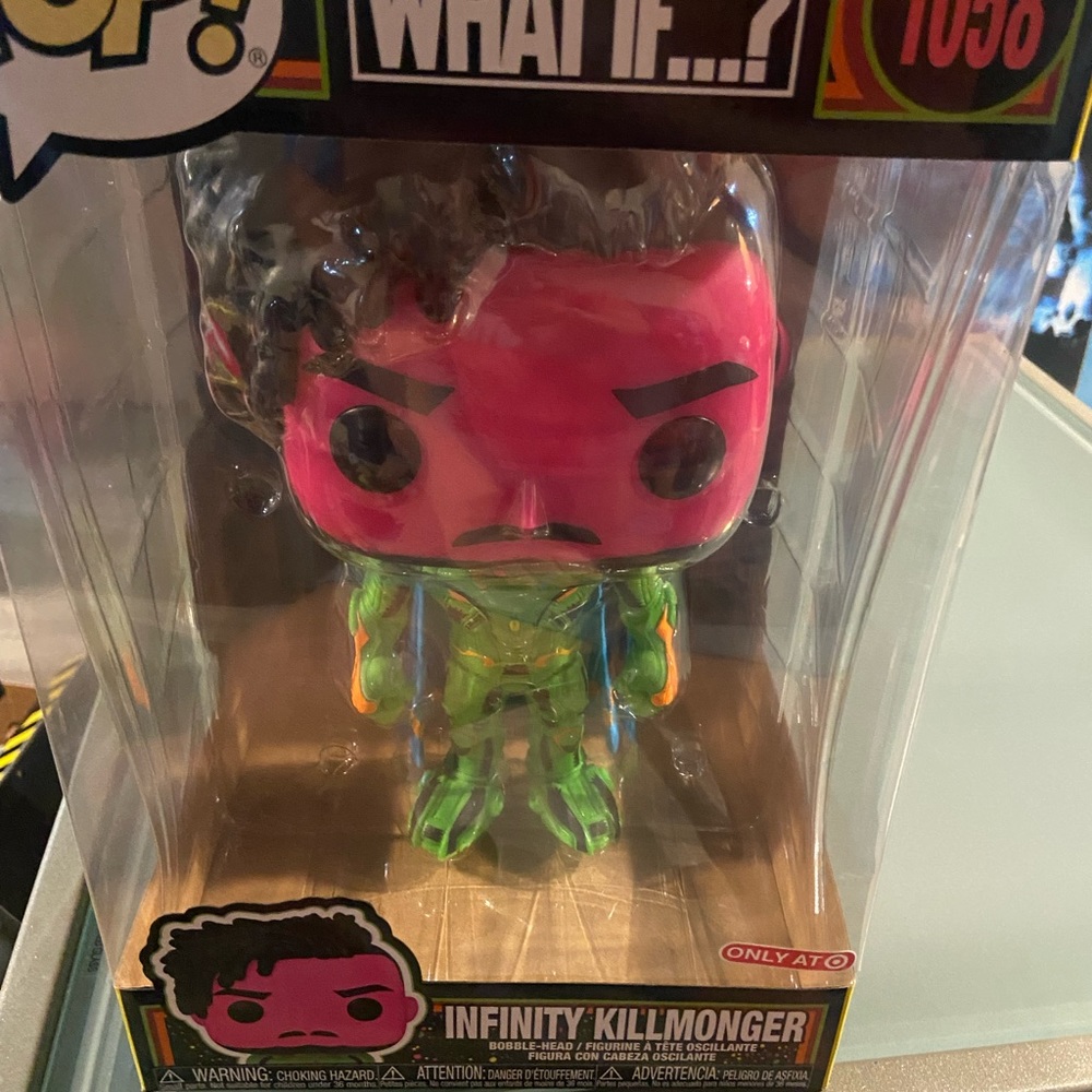 Funko POP Marvel What If...Infinity Killmonger #1058 [Blacklight, Jumbo